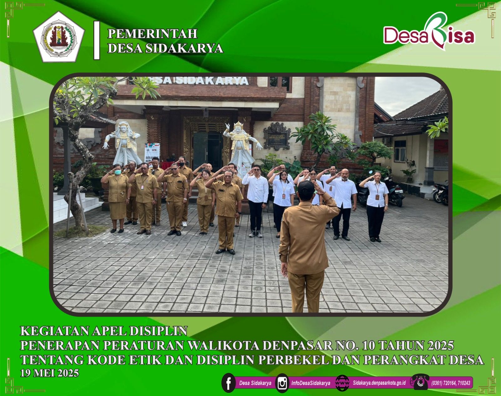 Kegiatan Apel Displin Penerapan Peraturan Walikota Denpasar Nomor 10 Tahun 2025 ( MEI 2 )